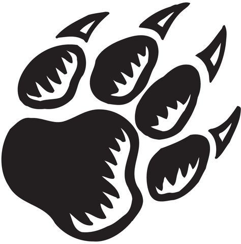 Paw Print Clip Art, Paw Stencil, Paw Cartoon, Wolf Paw Print, Bear Paw Print, Pawprint Tattoo, Wolf Paw, Paw Tattoo, Stencil Patterns