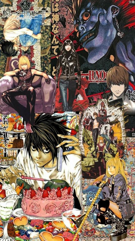 Anime Collage Wallpaper Iphone, Anime Collage Art, Deathnote Wallpaper Phone, Collage Wallpaper Anime, Anime Collage Wallpaper Aesthetic, Anime Collage Wallpaper, October Collage, Manga Collage, Anime Collage