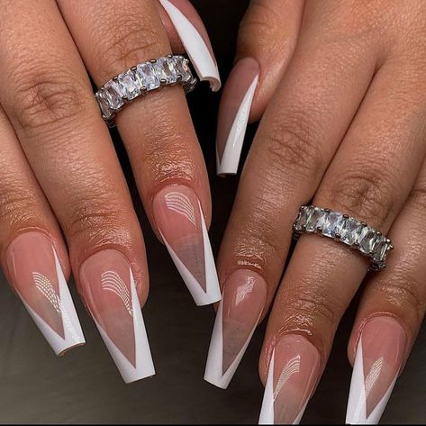 white v french tip Tapered Square, Nails Square, Tip Nails, French Tip Nails, Nail Decals, Nail Wraps, Netherlands, Acrylic Nails, Square