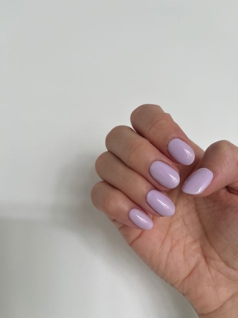 End of summer nails. I'm not ready for fall colours (😭). Biogel w/ shellac Shellac On Short Nails, Purple Shellac Nails, Short Nails Shellac, End Of Summer Nails, Shellac Nail Colors, Light Purple Nails, Fall Colours, Shellac Nails, Ready For Fall