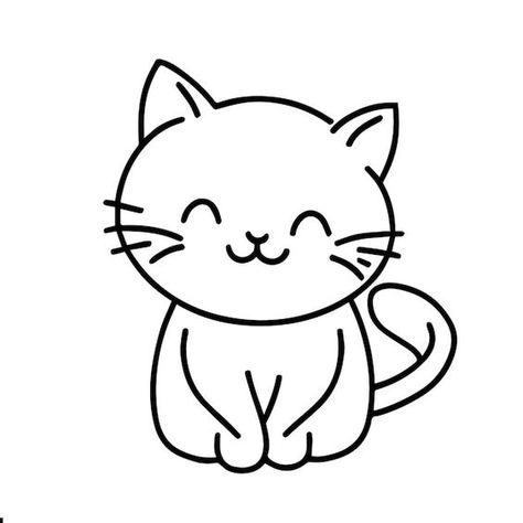 Arte de linha de gato bonito para desenho | vetor Premium gerado com IA Drawings step by step for kids #drawingsstepbystepforkids Drawing ideas #drawingideas Drawing ideas for kids #drawingideasforkids 1.208 Art For Drawing, Easy Elephant Drawing, Cat Line Drawing, Easy Halloween Drawings, Cat Line Art, Hard Drawings, Simple Cat Drawing, Animal Line Drawings, Easy Animal Drawings