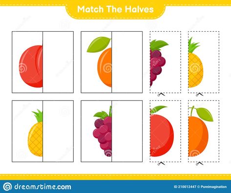 Fruit Puzzle Free Printable, Easter Templates Printables, Fruit Picture, Folder Games, Game Printable, Educational Worksheets, Toddler Learning Activities, Free Illustration, Card Patterns