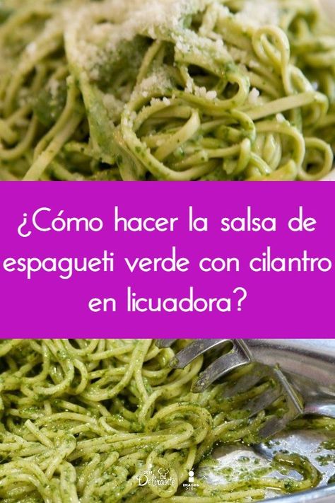 Pasta En Salsa Verde, Pasta Al Cilantro, Spaghetti Verde, Easy Churros, Easy Churros Recipe, Receta Pasta, Pasta Fusilli, Hispanic Dishes, Menu Semanal