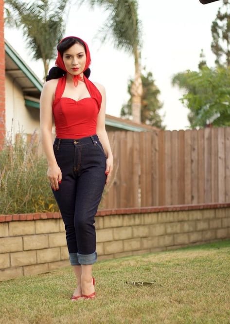 50s Inspired Outfits, Rockabilly Girls, Retro Inspired Outfits, Vintage Summer Outfits, Rockabilly Girl, Rockabilly Outfits, Pin Up Outfits, Pin Ups, Wood Heel