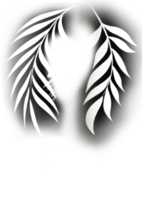 Jungle Plants Tattoo Design, Leaf Pattern Tattoo, Negative Space Leaves Tattoo, Shaded Leaf Tattoo, Leaves On Shoulder Tattoo, Tropical Tattoo Design, Background Tattoo Ideas Men, Palm Leaf Tattoo Design, Jungle Flower Tattoo