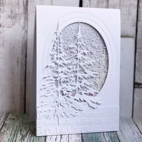 My Paper Epiphany: Another All White Christmas Card Round Christmas Cards, Beautiful Christmas Cards Handmade Easy, Rocker Cards Christmas, All White Christmas Cards, Diy Handmade Cards Ideas, Rocker Cards Tutorial, Stampinup Christmas Cards, Handmade Cards Christmas, Christmas Handmade Cards