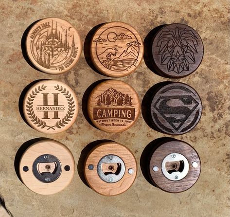 Diy Laser Engraver, Diy Montessori Toys, Engraved Bottle Opener, Cnc Machine Projects, Wood Bottle Opener, Diy Cnc Router, Wooden Bottle Opener, Wood Bottles, Machining Projects