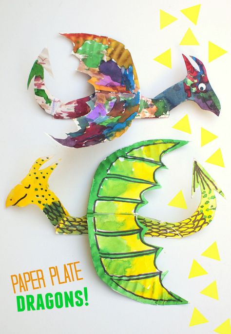 How to Make Colorful and fun, flying paper plate dragons! Paper Plate Art, Dragon Craft, Vika Papper, Dragon Crafts, Fun Arts And Crafts, Paper Plate Crafts, Plate Crafts, Camping Crafts, Paper Crafts For Kids