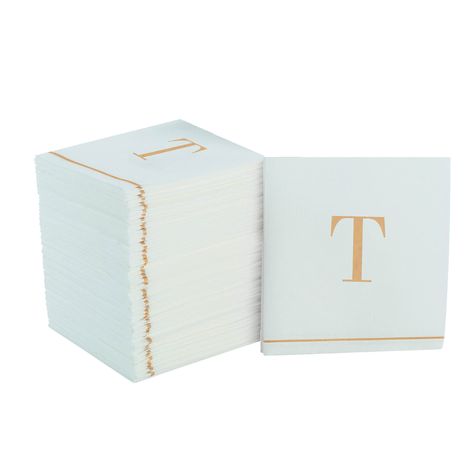 PRICES MAY VARY. Monogrammed beverage Napkins 112 Pack: Gift Boutique rectangular monogram cocktail paper napkins features the letter T printed in gold on white . These European made cocktail towels allow you to add a personalized touch to your event. These are essential for providing cocktails high-end comfort and luxury. Measures: 5" x 5" folded and 10" x 10" unfolded. Convenience: Linen feel disposable napkins are easy to use and throw away, which makes them convenient for events or gathering Monogram Cocktail Napkins, Paper Cocktail Napkins, Fancy Restaurants, Entertainment Bar, Gold Letter, Gold Monogram, Letter J, Wedding Napkins, Monogram Design