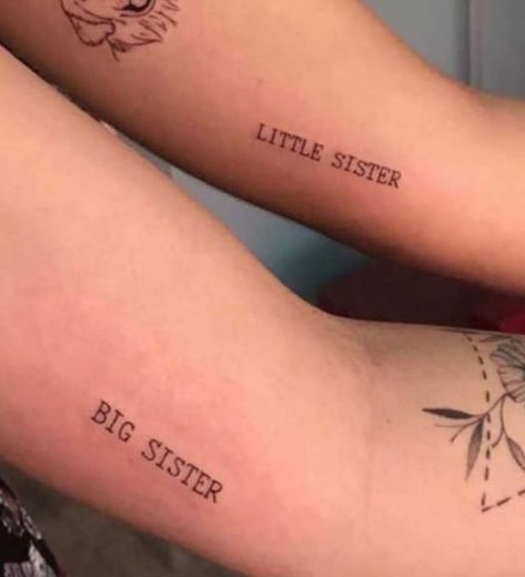 Big Sister Little Sister Tattoos, Sisters Tattoo, Big Sister Little Sister, Matching Tattoo, Sister Tattoos, Big Sister, Little Sisters, Tattoo Quotes, Tattoos