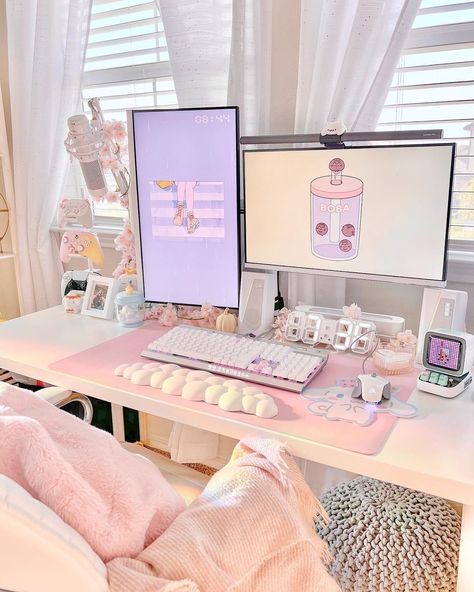 Princess Office, Cozy Gaming, Office Decor, Gaming, Desk, Bedroom