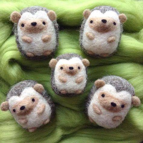 Mini Instagram, Felted Hedgehog, Tovad Ull, Needle Felting Tutorial, Needle Felted Cat, Needle Felting Diy, Felt Fox, Needle Felted Dog, Needle Felting Tutorials