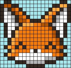 Beads Craft Kids, Hama Art, Holiday Cross Stitch Patterns, Cute Forest, Fox Animal, Tiny Cross Stitch, Easy Pixel Art, Pixel Drawing, Cute Autumn