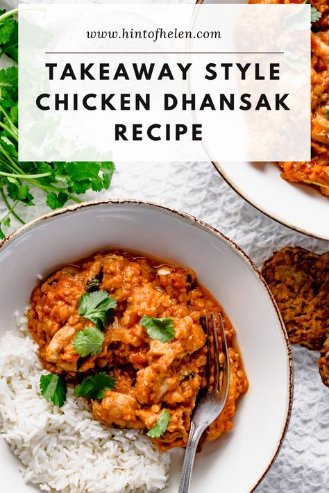 Chicken Dhansak Chicken Dhansak Recipe Indian, Dhansak Curry, Chicken Dhansak Recipe, Dhansak Recipe, Chicken Curry Recipe Easy, Bombay Potatoes, Curry Recipes Easy, Curry Night, Moroccan Chicken