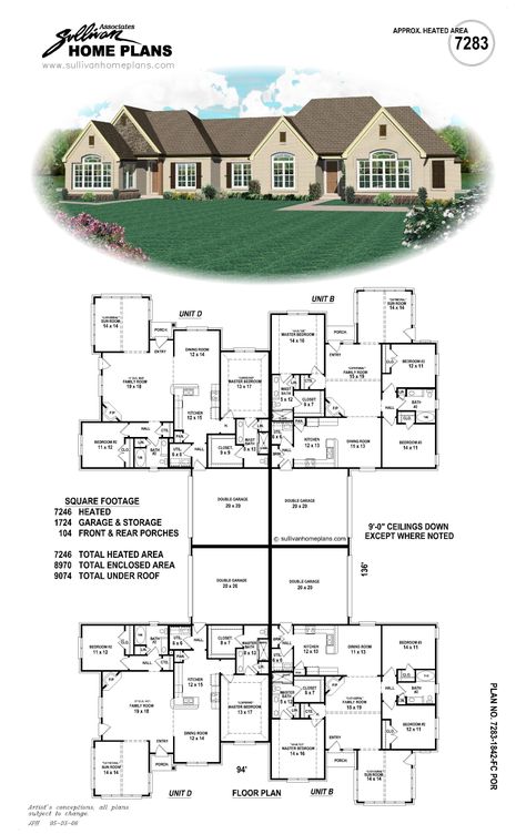 Quadplex Quad Plex Floor Plans, Quadplex House Plans, Quadplex Floor Plans, Multi House Family Compound, 4 Plex House Plans, Fourplex House Plans, Multi Family House Plans, Triplex House Plans, Triplex House