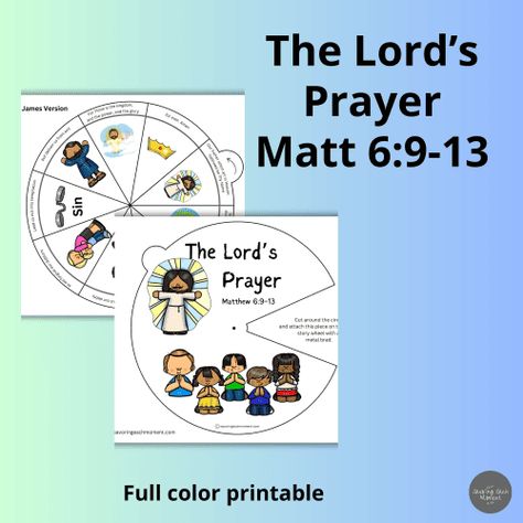 The Lord's Prayer Craft, The Lord's Prayer For Kids, Lords Prayer Crafts, Bible Activity Sheets, Prayer Topics, Prayer Crafts, Religion Activities, Bible Verse Prayer, Memorize Scripture