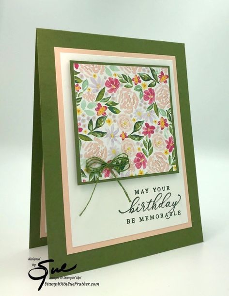 Stampin Up Project, Floral Paper, Floral Birthday, Stamping Up Cards, Pretty Cards, Best Dressed, Card Sketches, Card Layout, Cool Cards