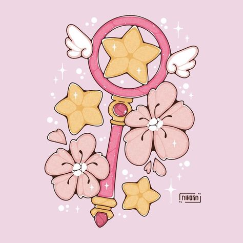 Cardcaptor Sakura Drawing, Card Captor Sakura Widget, Cardcaptor Sakura Icon, Sakura Mochi, Sakura Tattoo, Minimalist Tattoo Ideas, Sakura Card Captor, Sakura Art, Kawaii Tattoo