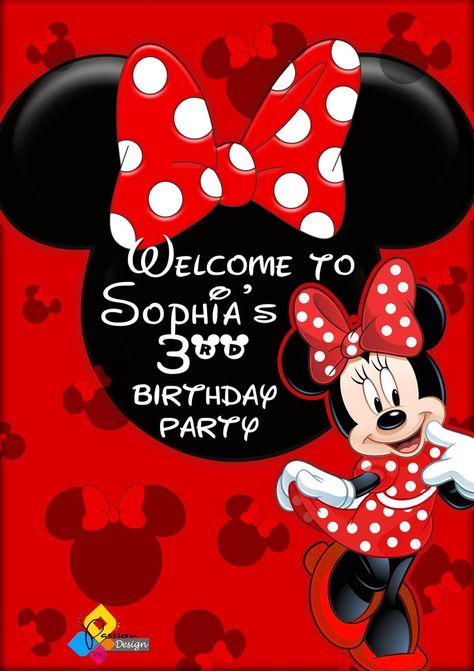 Printable MINNIE MOUSE RED Birthday Welcome Board. Custom - Etsy Pakistan Minnie Mouse Poster, Minnie Mouse Party Decor, Birthday Welcome Board, Minnie Mouse Decorations, Minnie Mouse Party Decorations, Minnie Mouse Birthday Decorations, Minnie Mouse Red, Red Birthday, Welcome Board