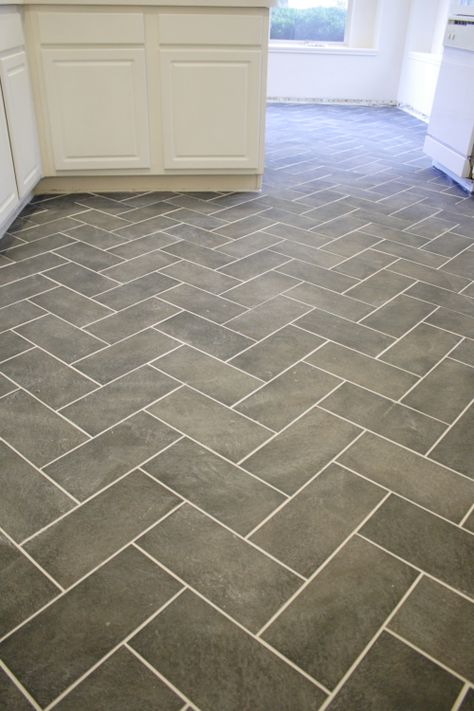 herringbone tile floors - Google Search Herringbone Tile Floors, Slate Flooring, Herringbone Tile, Ceramic Floor, Kitchen Floor, Floor Patterns, Home Reno, Tile Patterns, Kitchen Flooring