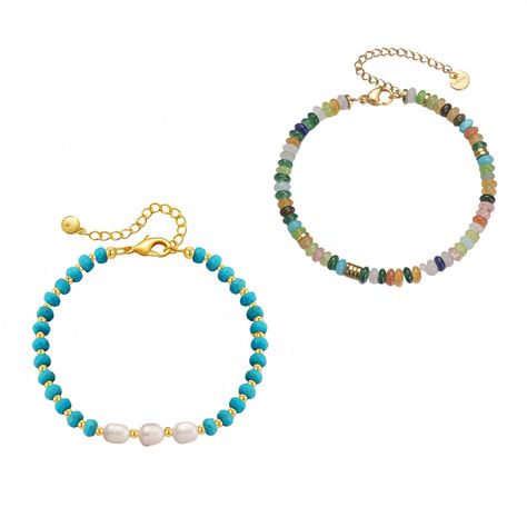 PRICES MAY VARY. This 2PCS trendy gold plated bracelet set can be worn individually or stacked with other bracelets to creat a unique style that highlights your personality and sets trends Embrace your inner spirit with this stunning boho bracelet,designed exclusively for women who love to stand out.Crafted with meticulous attention to detail ,this bracelet features a blend of vibrant beads,natural stones,and intricate patterns that evoke the essence of boho style Elevate your elegance with this Bracelets Stone, Pearl Accessories, Pearl Bracelets, Summer Bracelets, Boho Bracelet, Gold Plated Bracelets, Bday Ideas, Accessories Bracelets, Blue Bracelet