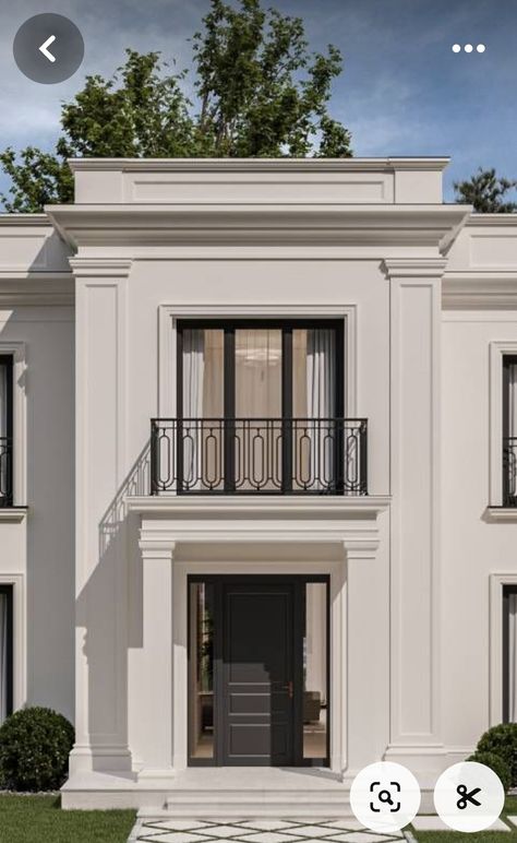 Classical House Exterior, New Classic House, Classic Residential Building, Classic Villa Exterior, درابزين السلم, New Classical Architecture, White Exterior Houses, Apartments Exterior, Classical House