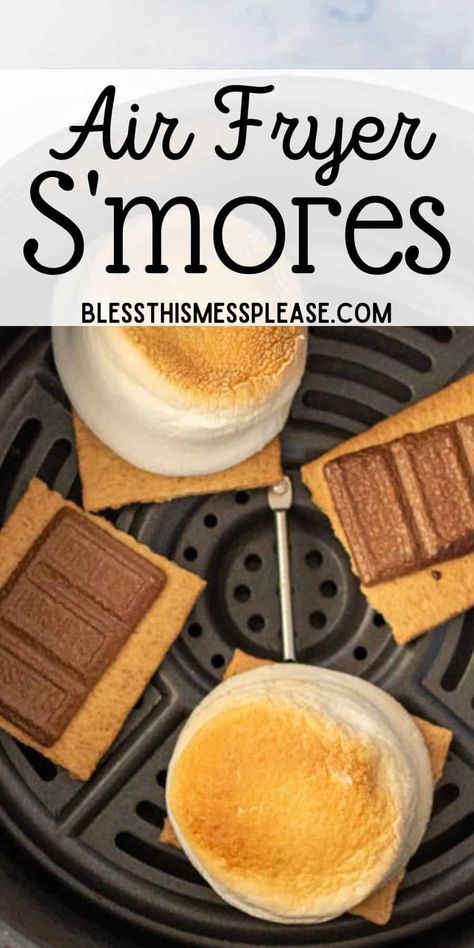 Enjoy one of the best parts of camping right from the comfort of your own home with these delicious Air Fryer S’mores. No campfire needed! #marshmallows #airfryer #smores Airfryer Smores, Pineapple Dream, Dream Dessert, Air Fryer Recipes Dessert, Smore Recipes, Camping Desserts, Air Fryer Oven Recipes, Air Fry Recipes, Campfire Food