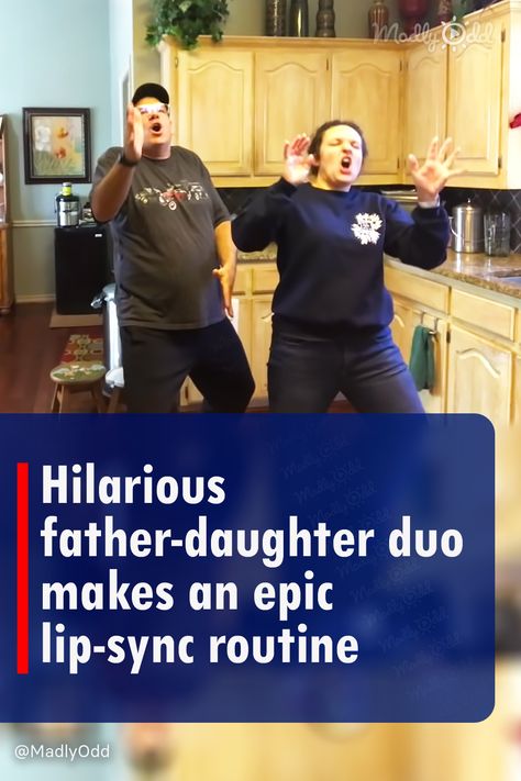 Hilarious father-daughter duo makes an epic lip-sync routine Carrollton Texas, Funny Lips, Jess Glynne, Dancing In The Kitchen, Lip Sync Battle, Music Sing, Father Daughter Dance, Perfect Storm, Lip Sync