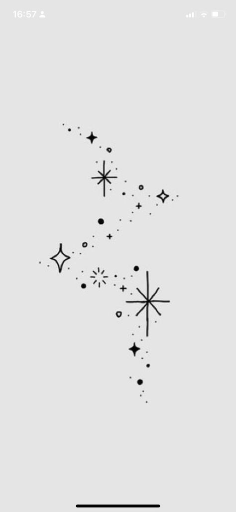 Astrology Inspired Tattoos, Star And Dots Tattoo, 2000 Star Tattoo, Twinkle Twinkle Tattoo, Finger Tattoos Template, Sparkle Tattoo Forearm, Star Sparkle Tattoo Designs, Star And Dot Tattoo Filler, Star Drawing Background