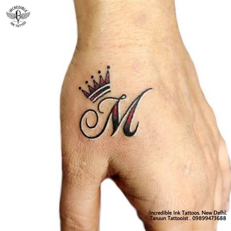 M Hand Tattoo, M Name Tattoo, M Letter Tattoo Design, Tato Love, M Letter Tattoo, M Tattoo Letter, Letter M Tattoos, Md Logo, Tato Nama