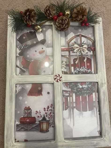 Christmas Pictures With Lights, Dollar Tree Gift Bags, Christmas Frames Diy, Antique Christmas Cards, Christmas Gift Exchange Games, Christmas Fair Ideas, Nightmare Before Christmas Ornaments, Dollar Tree Gifts, Window Crafts