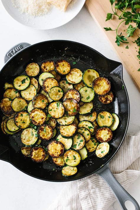 Sautéed zucchini with parmesan, truffle oil, garlic and parsley is one of my favorite zucchini recipes that's quick and easy! Sauteed Zucchini Recipes, Truffle Oil Recipes, Sautéed Zucchini, Crispy Baked Chicken Thighs, Vegetable Kabobs, Chocolate Zucchini Bread, Sauteed Zucchini, Crispy Baked Chicken, Heck Yeah