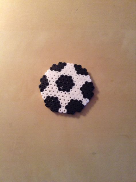 soccer perler bead  | share Perler Bead Mario, Hamma Beads Ideas, Pixels Art, Pony Bead Crafts, Easy Perler Bead Patterns, Perler Creations, Pixel Beads, Melty Bead Patterns, Pearl Beads Pattern