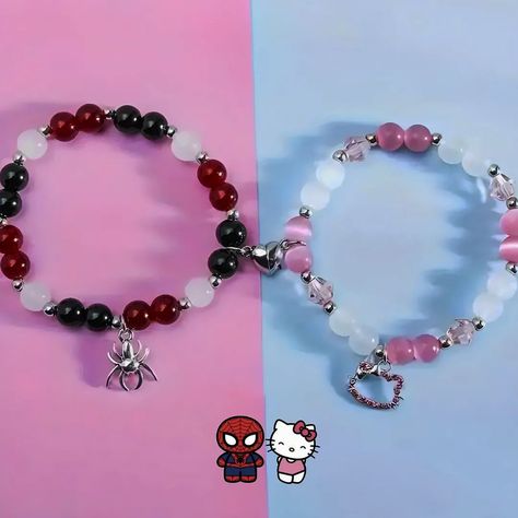 matching charm bracelets!! a cute mix of Spider-Man and Hello Kitty. Perfect for you and your ride-or-die to show off your unique vibe! 💖🕷️ price pkr 850 for pair ◕ handmade products ◕ product might be different from the picture due to lighting and effects 😓😓 ◕ we shipping available ◕ for international shipping, see "ww shipping" highlight for shipping in Pakistan, see "pk shipping" highlight ◕ pls read shop policy before ordering follow @arzuubeadshop for more! pls ignore 👇 Keywo... Ride Or Die, Spiderman, Hello Kitty, Charm Bracelet, Kitty