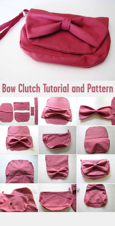 Bow Clutch Bag Tutorial and Pattern Clutch Sewing Pattern Free, Clutch Purse Pattern Free, Bow Bag Sewing Pattern, Diy Clutch Purse Tutorial Free Pattern, Clutch Pattern Free, Clutch Purse Tutorial, Clutch Purse Pattern, Clutch Bag Tutorial, Diy Clutch Purse