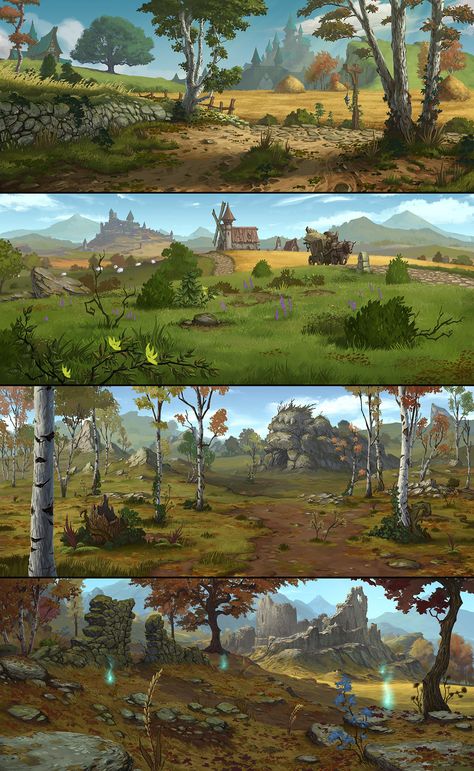 ArtStation - EQN Biomes concepts, Benoit Bernard Biomes Concept Art, Fantasy Biomes Concept Art, Place Concept Art, Nature Concept Art, Landscape Concept, Landscape Designs, Fantasy City, Fantasy Setting, Fantasy Places