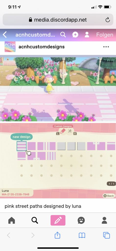 Acnh Pink And Blue Path, Acnh Pink Street Path, Animal Crossing Pink Path, Acnh Street Path, Anch Paths, Path Acnh, Acnh Pattern, Kawaii Theme, Acnh Paths