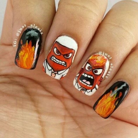 Inside Out Nails, Lewis Black, Disney Clothing, Finger Nails, Inside Out 2, Painted Nail Art, Vacation Tips, Disney Nails, Funky Nails