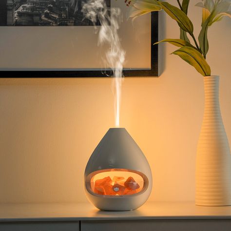 Massage Room Design, Massage Room Decor, Home Spa Room, Salt Therapy, Himalayan Salt Crystals, Zen Room, Salt Crystal, Himalayan Salt Lamp, Scent Diffuser