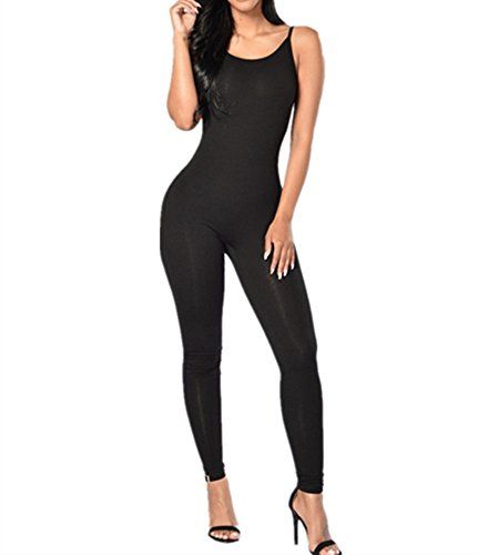 Xuan2Xuan3 Xuan2Xuan3 Women Spaghetti Strap Bodycon Tank One Piece Jumpsuits Rompers Playsuit Long Jumpsuit Casual, Slim Jumpsuit, Hot Lingerie, Bodycon Jumpsuit, Black Milk, Long Jumpsuits, Jumpsuit Fashion, Plus Size Jeans, Black Jumpsuit