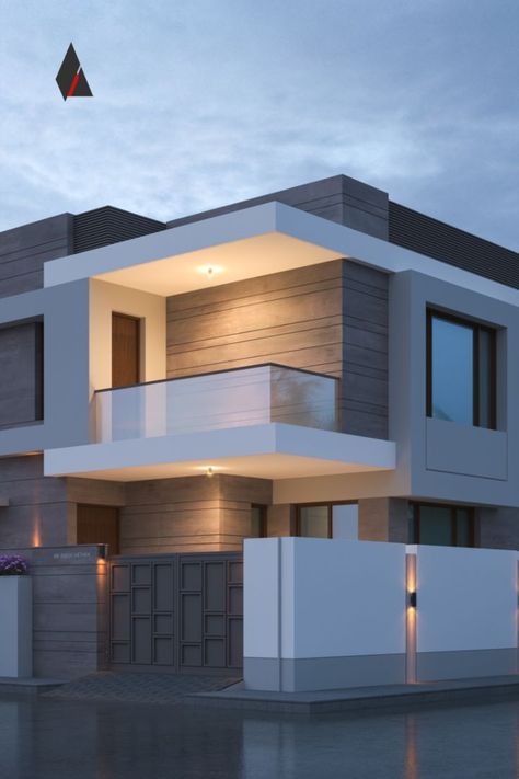 modern house with composite exterior 3d design, architecture 3d design, balcony 3d design, glass balcony, modern houses in 2022 Home Decor Ideas Kitchen, House Architecture Styles, Home Decor Apartment, Quotes Home, House Outer Design, Small House Front Design, Modern Small House Design, Classic House Exterior, Home Decor Minimalist