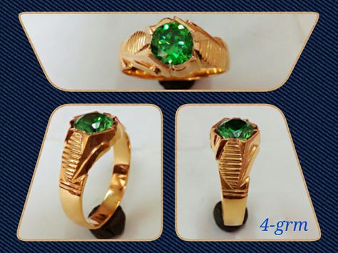 ER ring Ladies Rings Gold Design, Birth Stone Rings, Latest Gold Ring Designs, Stone Rings For Men, Emerald Stone Rings, Simple Gold Earrings, White Stone Ring, Ladies Rings, Gold Jewels Design