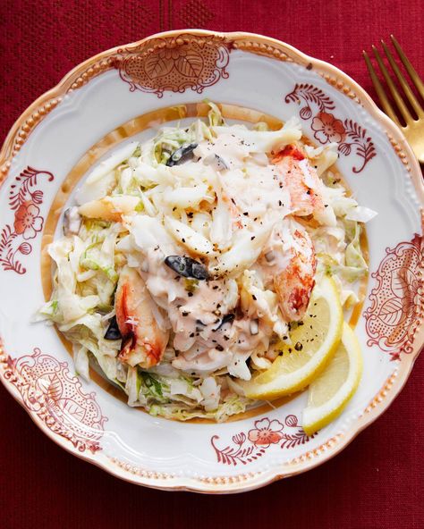 Crab Louie Recipe | Saveur Crab Louie Recipe, Crab Louie Salad, Crab Louie, Clams Casino, German Potato Salad, Olive Relish, King Crab, Dinner At Home, Sweet Pickles