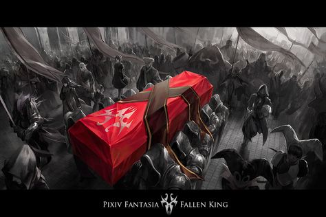 Fallen King, Pixiv Fantasia, Hair Male, Pointed Ears, Couple Illustration, Digital Art Illustration, Long Hair Styles Men, Fantasy Landscape, Dark Fantasy