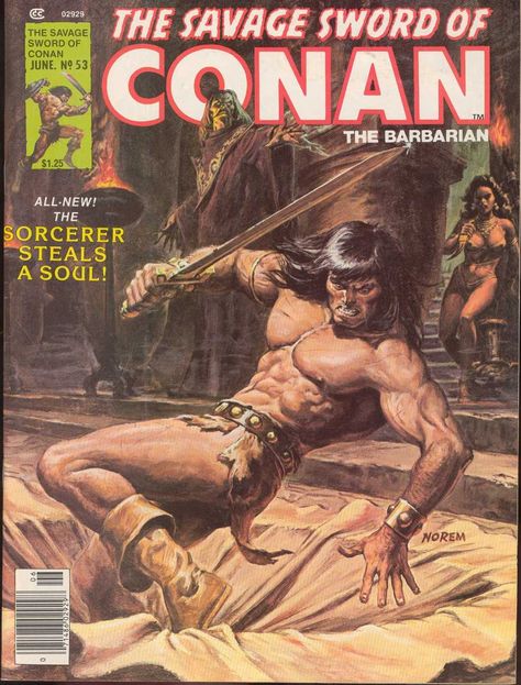 Earl Norem, Conan Comics, Conan The Barbarian, Fantasy Comics, Pulp Art, Male Magazine, Science Fiction Art, Comic Book Covers, Comic Heroes