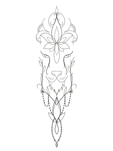 Lotus Lion Tattoo, Simple Mandala Tattoo Design Pattern, Lioness Drawing Tattoo Ideas, Lioness Tattoo For Women Strength, Gangsta Tattoos For Women, Lioness Tattoo Ideas, Lioness Drawing, Simple Lion Tattoo, Simple Mandala Tattoo