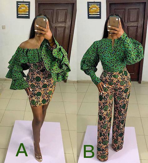 •Best •ankarafashion •style (@ankarafabulousity) posted on Instagram: “Green is a bea💚💚💚” • Jul 14, 2020 at 4:53pm UTC Elegant Ankara Styles, Kimono Jumpsuit, Blouse For Wedding, African Print Jumpsuit, Ankara Dress Designs, African Print Clothing, Short African Dresses, African Wear Dresses, African Fashion Traditional