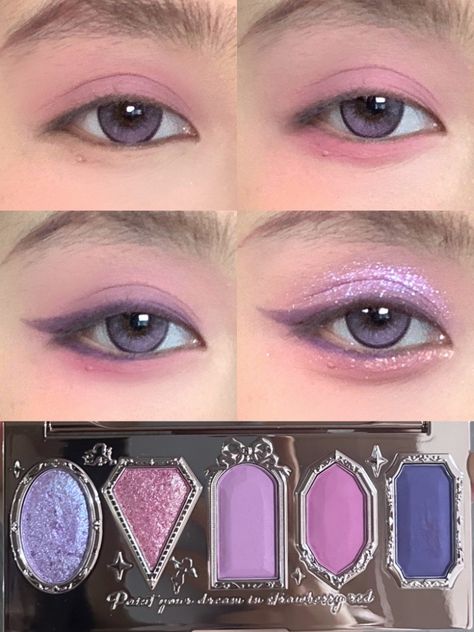 From soft lavender tones to deep plum accents, embrace the elegance of this captivating color palette. Let your eyes sparkle with amethyst-inspired shadows, while a touch of lilac blush adds a hint of ethereal charm💗

#flowerknows #PurpleMakeup #NewBeautyStatement #InspirationExplore Soft Purple Eye Makeup, Skin Tone Makeup, Neutral Skin Tone, Purple Blush, Purple Eye Makeup, Artist Tips, Makeup Artist Tips, Purple Makeup, Soft Lavender