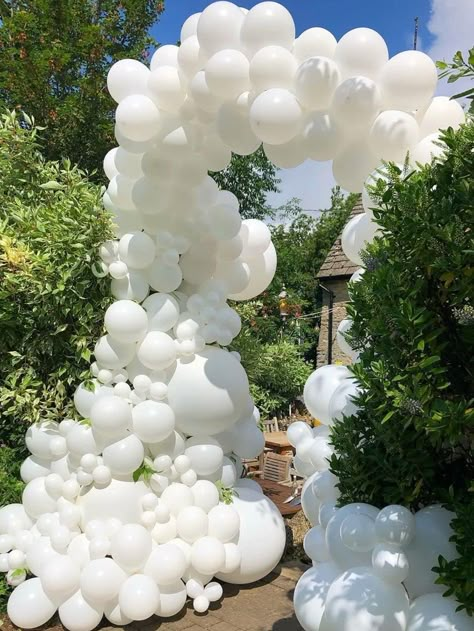 White Balloon Wedding Decor Large Arch Balloon Combo For Party Birthday Event Decoration White    Latex     Wedding & Event, size features are:Bust: ,Length: ,Sleeve Length: Balloon Wedding Decor, Backyard Engagement Party Decorations, Hamptons Party, Backyard Engagement Parties, Arch Balloon, Balloon Ceiling, Corporate Events Decoration, Balloon Wedding, Wedding Balloon Decorations