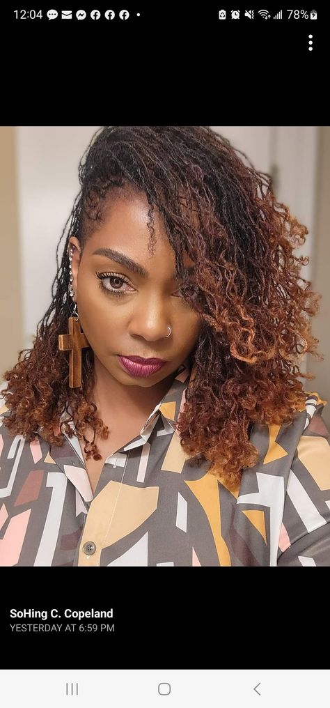 Color Sisterlocks Black Women, Sisterlocks Color Ideas, Sisterlocks Color, Microloc Inspiration, Colored Sisterlocks, Sister Locks Hairstyles, Locks Hairstyles, Living Naturally, Locs Journey